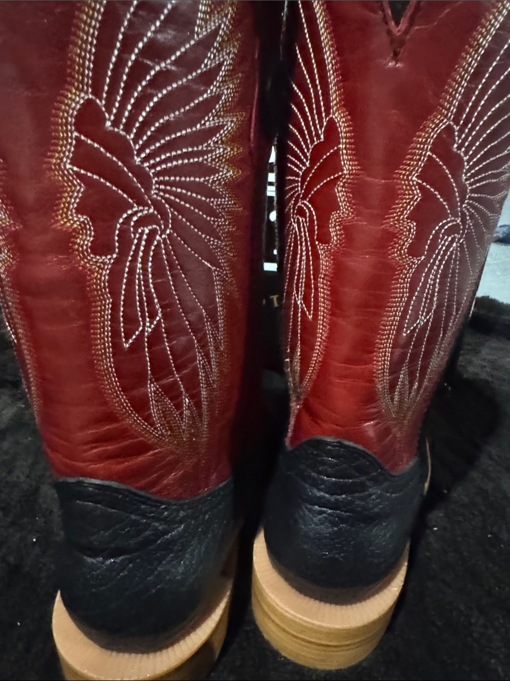 Black Rough-Out Boots - Square Toe - Picture 6 of 9